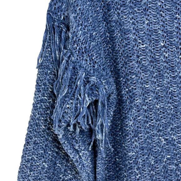Ulla Johnson Blue Fringe Sweater Size M Arquette Boho Casual 100% Cotton - Picture 4 of 9